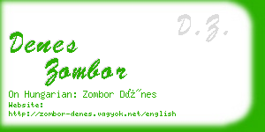 denes zombor business card